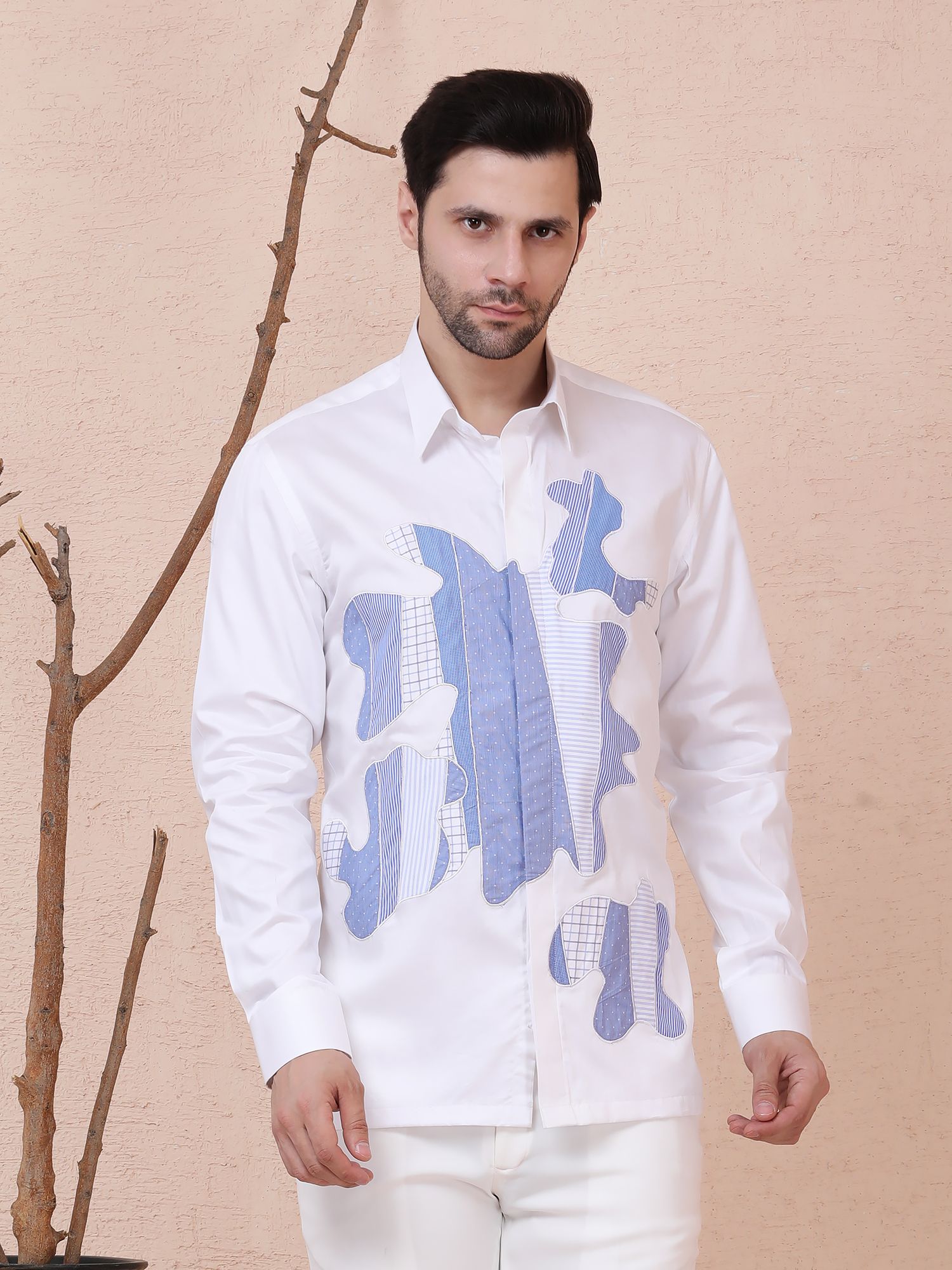 CLOUDSCAPE MOSAIC – DESIGNER SHIRT – WHITE