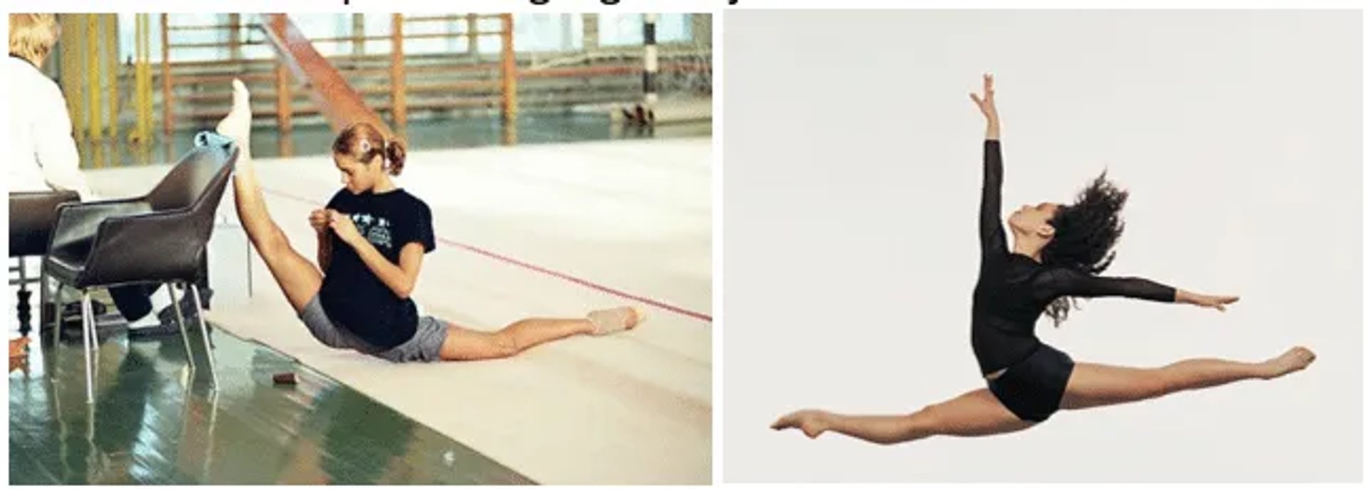 Dancer stretching oversplit