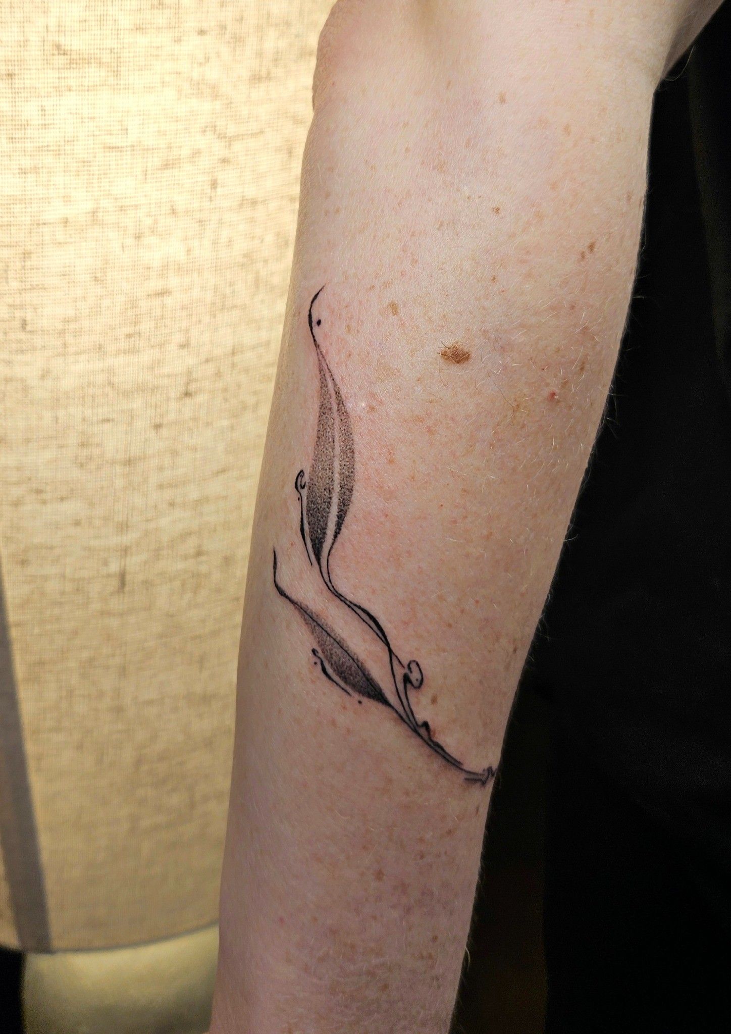 Tatouage feuilleages organique fines lignes