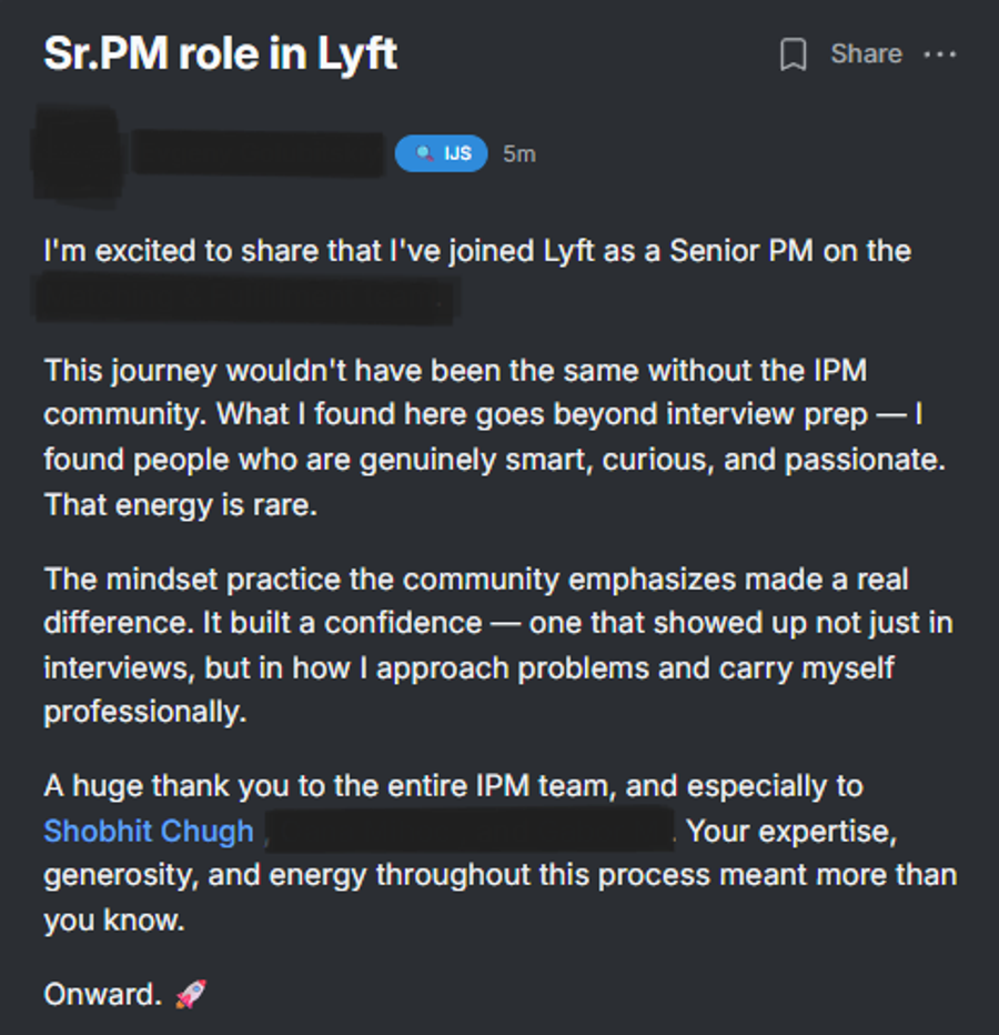 Senior PM Role at Lyft