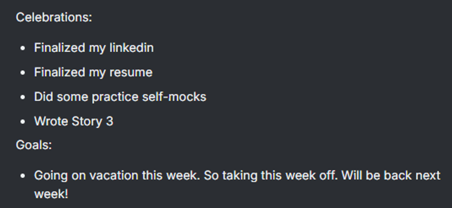 Finalized LinkedIn & Resume, Wrote Story 3