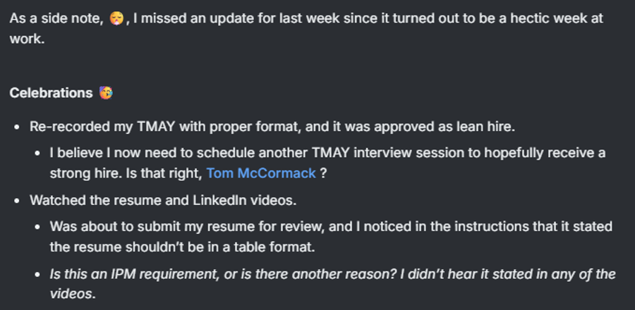 Watched LI & Resume Videos