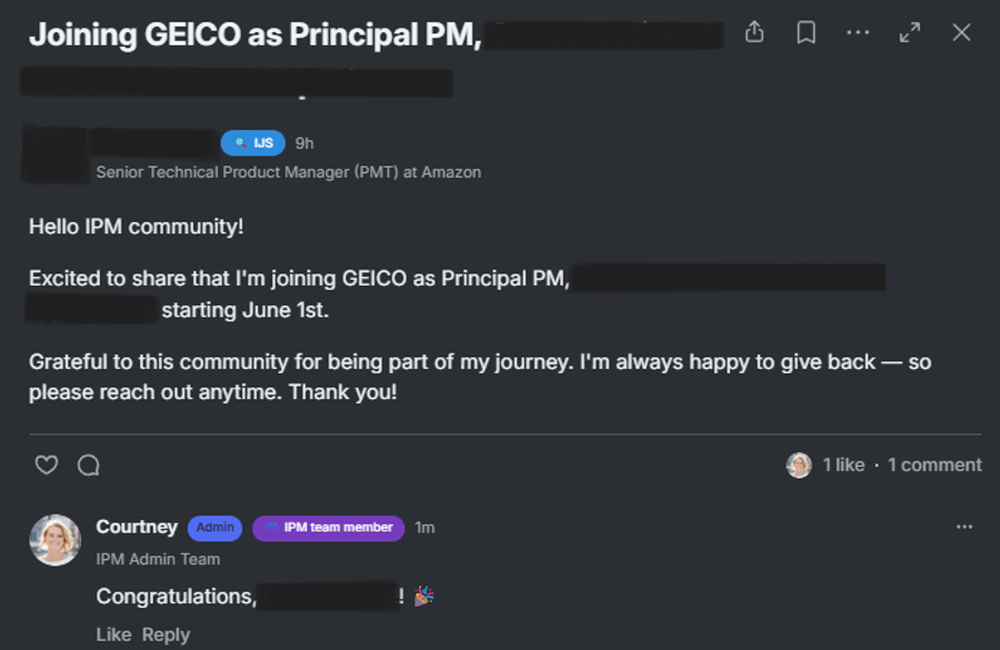 Joining GEICO as Principal PM