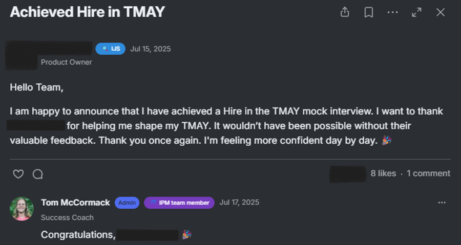 Achieved Hire in TMAY