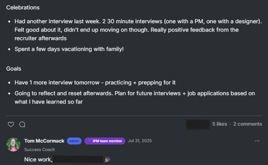 Positive Feedback from Recruiter
