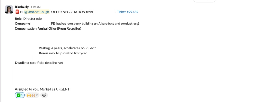 Offer from PE Company
