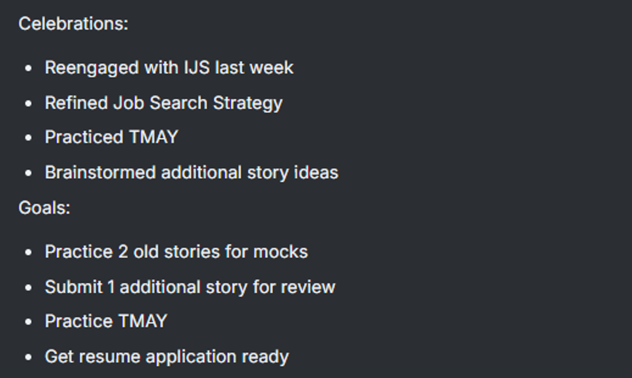 Re-engagement & Practice TMAY