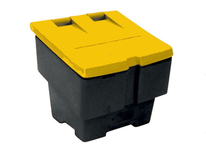 Zoutbak zwart met geel deksel