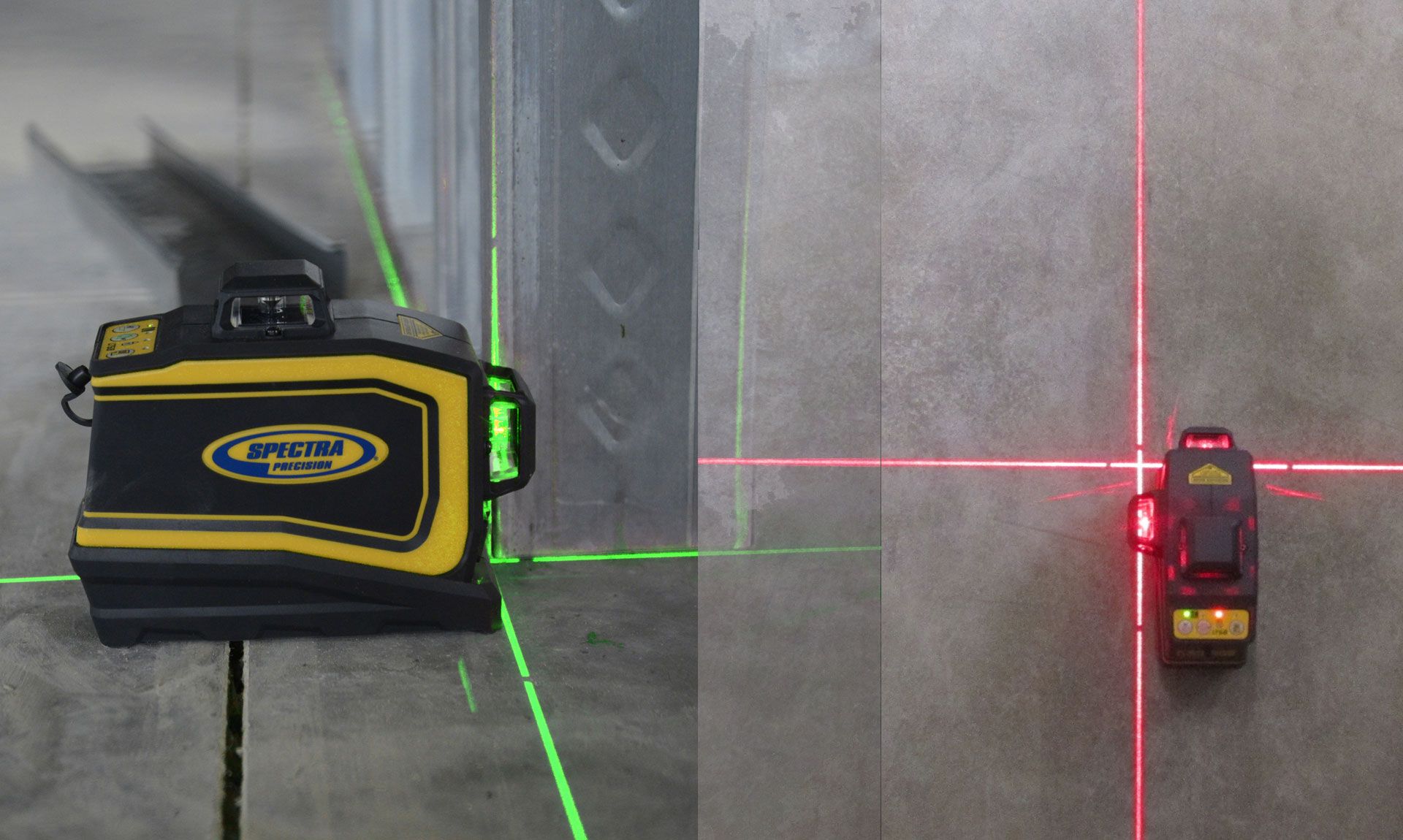 Rode of groene laserstraal banner