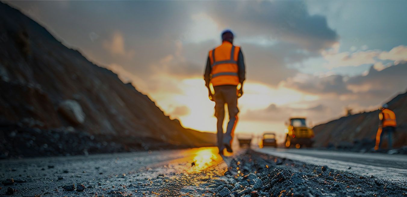 Drie mannen aan balie in showroom van AIC Visser, bespreken aankoop naast elektrisch gereedschap.