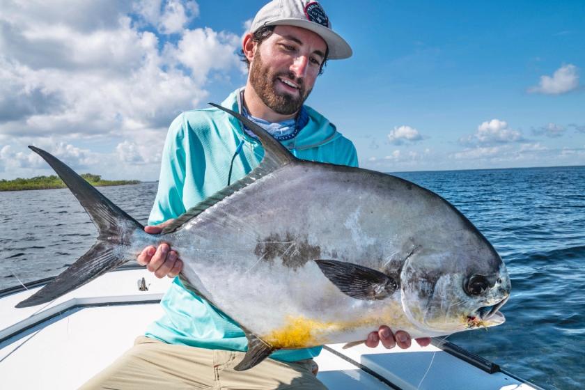 Permit caught at Turneffe Flats Lodge