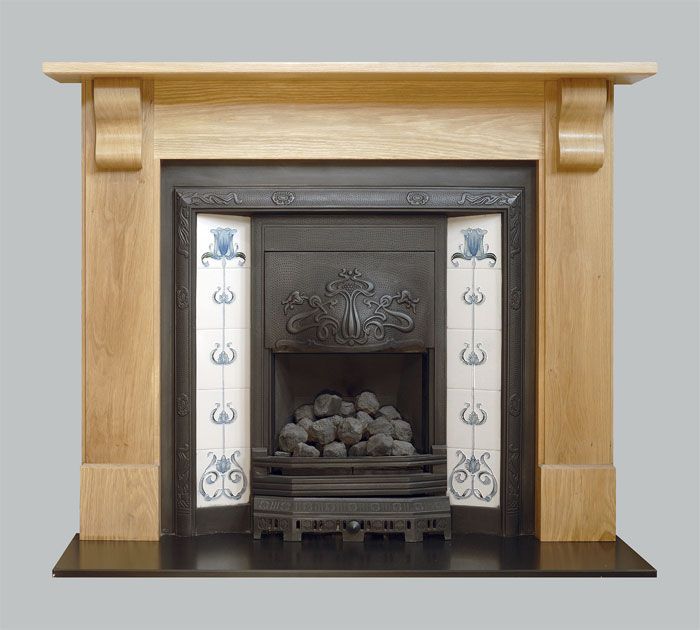 Oak Surround with tiled insert