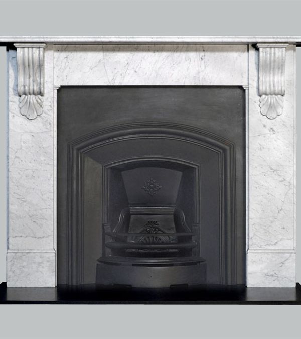 Collins Marble Surround with Fluted Corbels and Acanthus Leaves