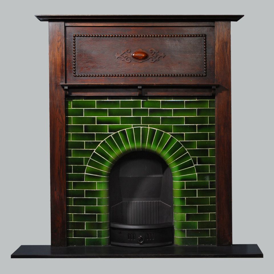 Original wood surround with full tile insert