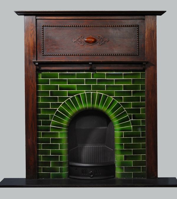 Original wood surround with full tile insert