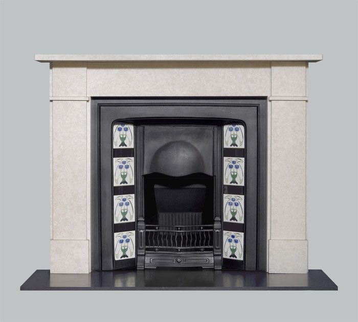 Lime surround with tiled insert