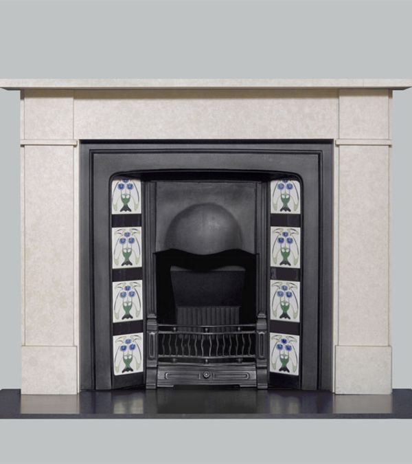 Lime surround with tiled insert
