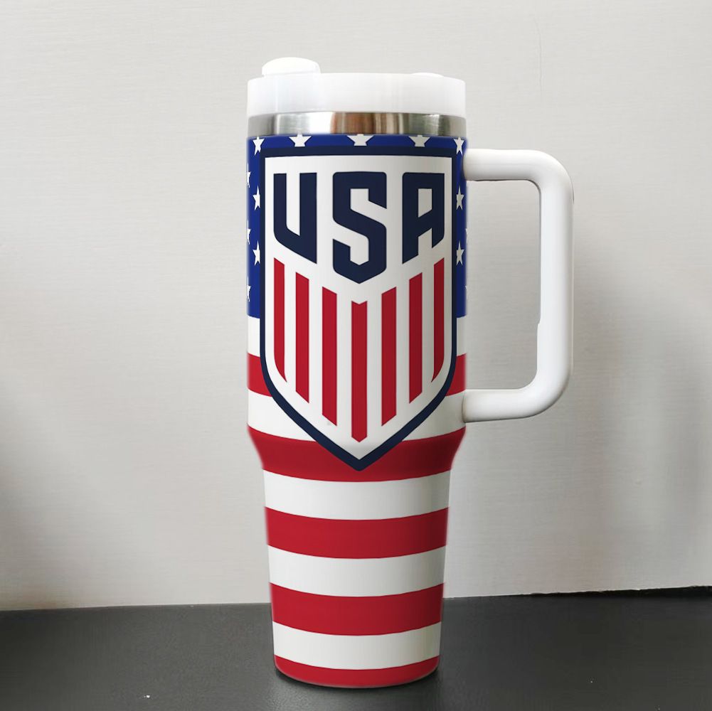 world cup inspired country color design on 40oz insulated tumbler with handle