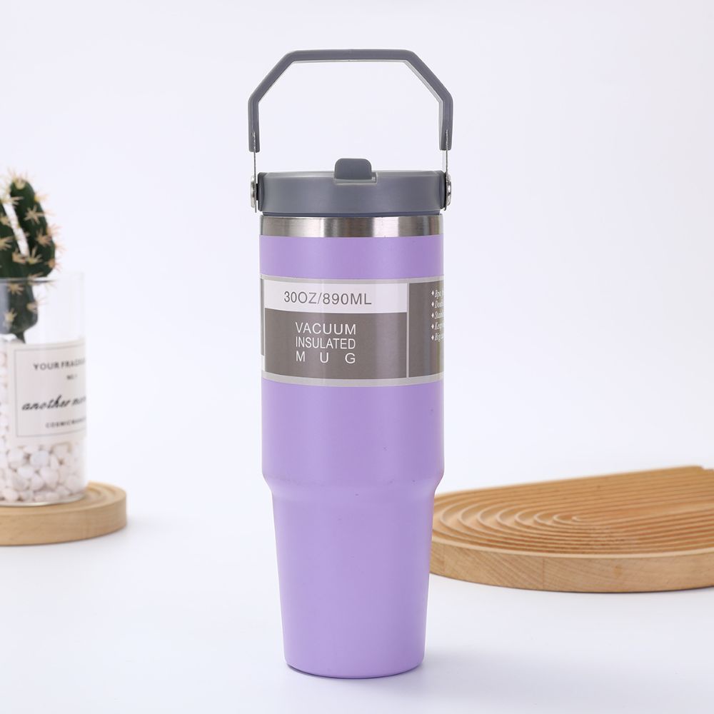 30oz stainless steel insulated mug with ergonomic handle and matte surface