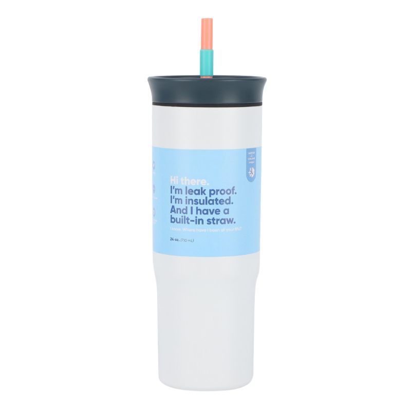 40oz stainless steel tumbler with handle main product photo