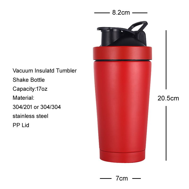 vacuum insulated protein shaker size reference