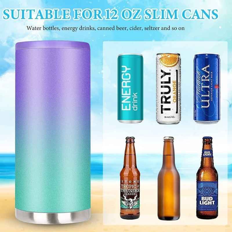 universal 12oz can cooler compatible with beer bottles and soda cans