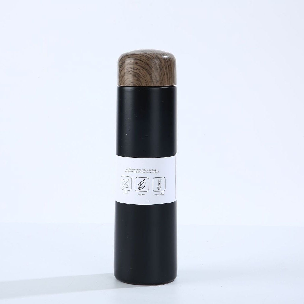 250ml stainless steel vacuum bottle with tea strainer and wooden cap, custom logo available