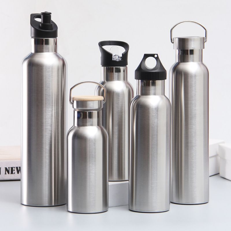 American-Style Multi-Size Stainless Steel Insulated Bottle with 5 Lid Options