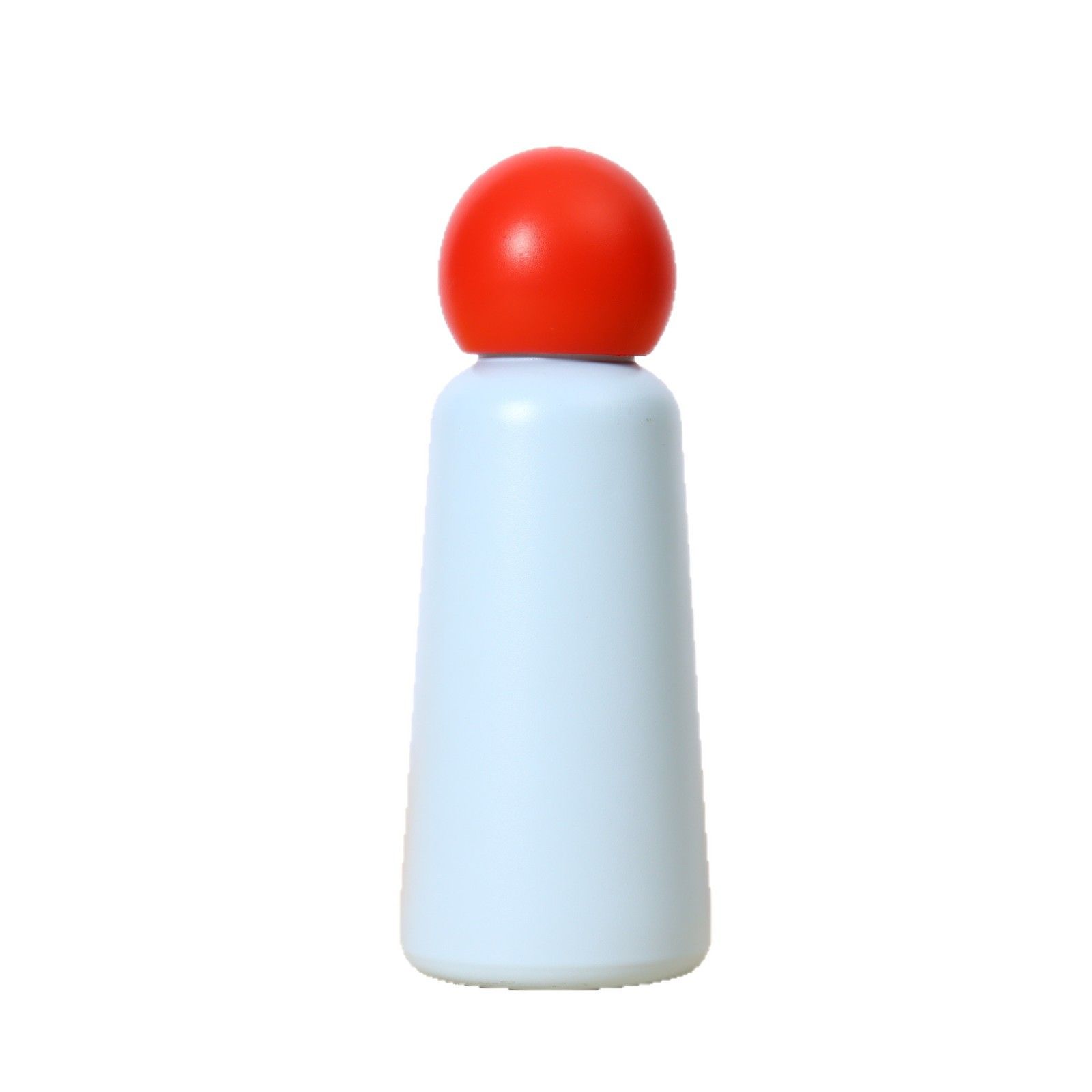 Light blue and red 350ml stainless steel insulated bottle with round lid for seasonal gift customization
