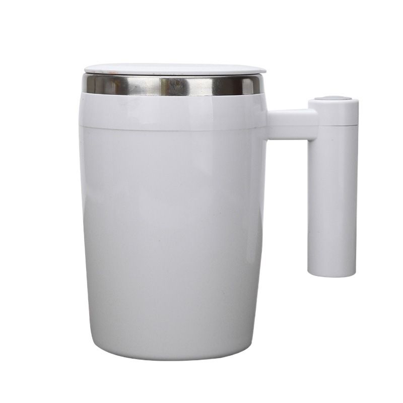 12oz electric mixing bottle, rechargeable self-stirring cup, elegant white