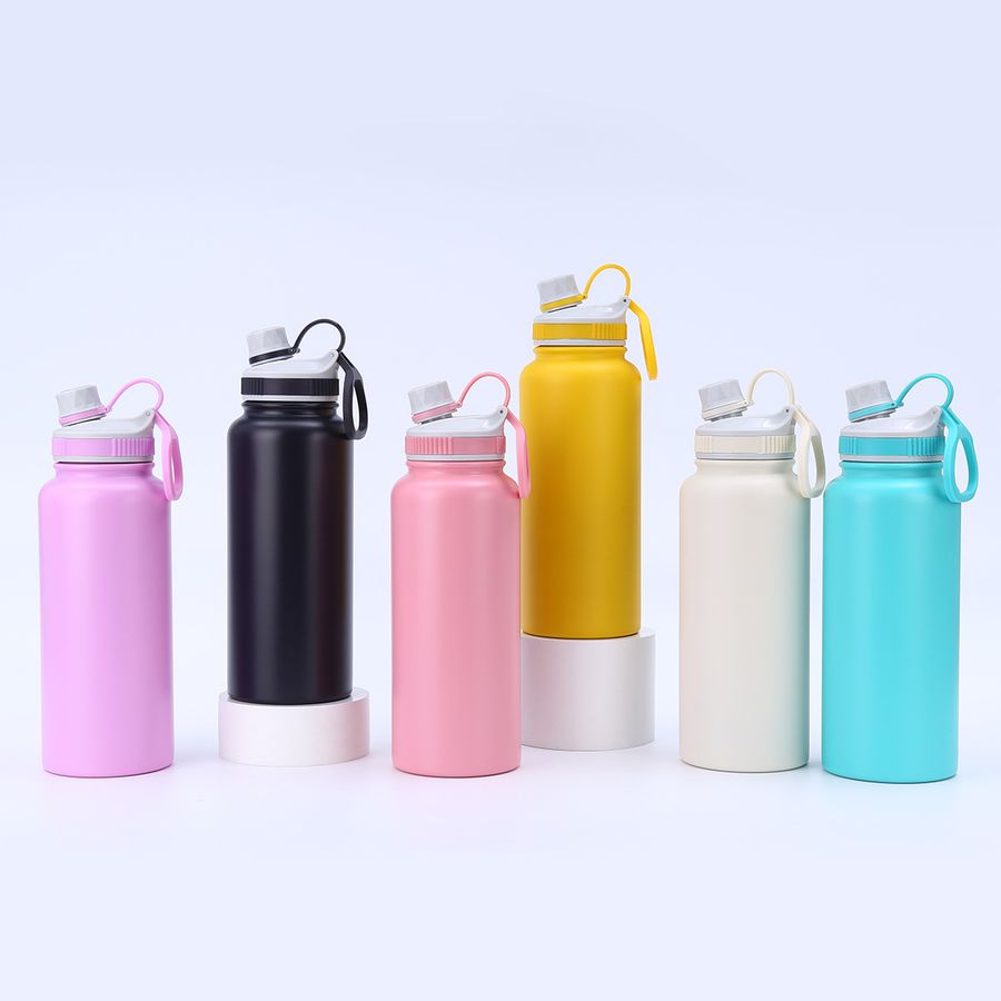 32oz Stainless Steel Vacuum Sports Bottle with Small Spout Lid & Carry Handle