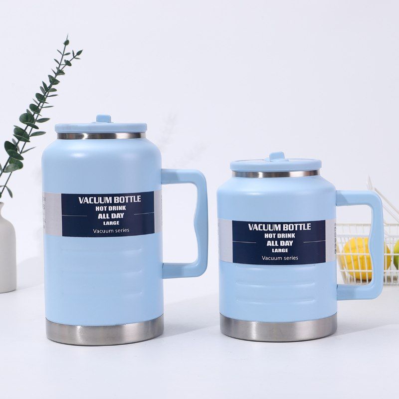 Blue insulated water jug with handle