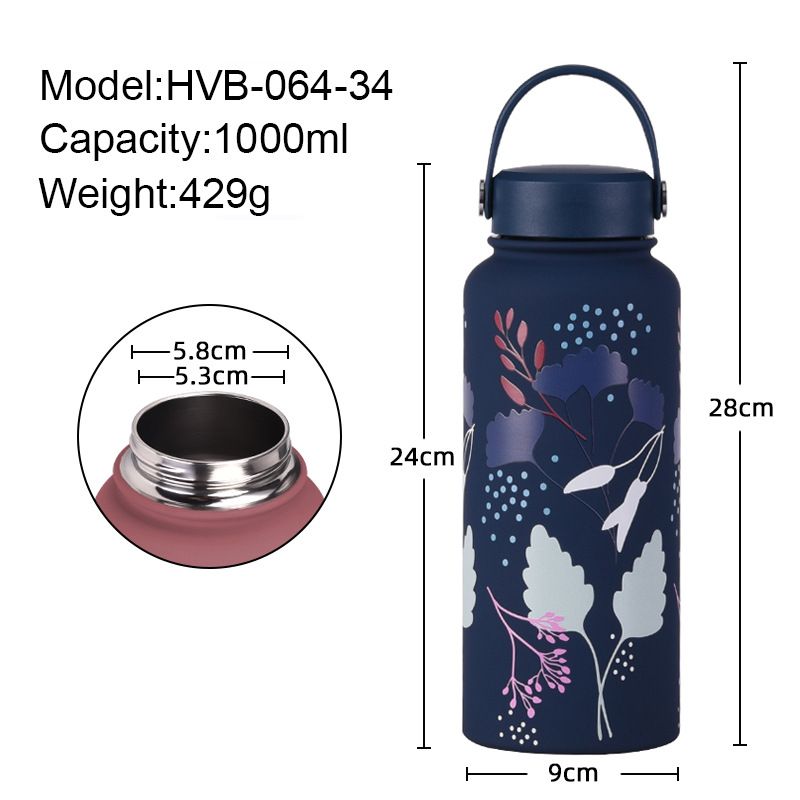 stainless steel insulated bottle wide mouth opening detail