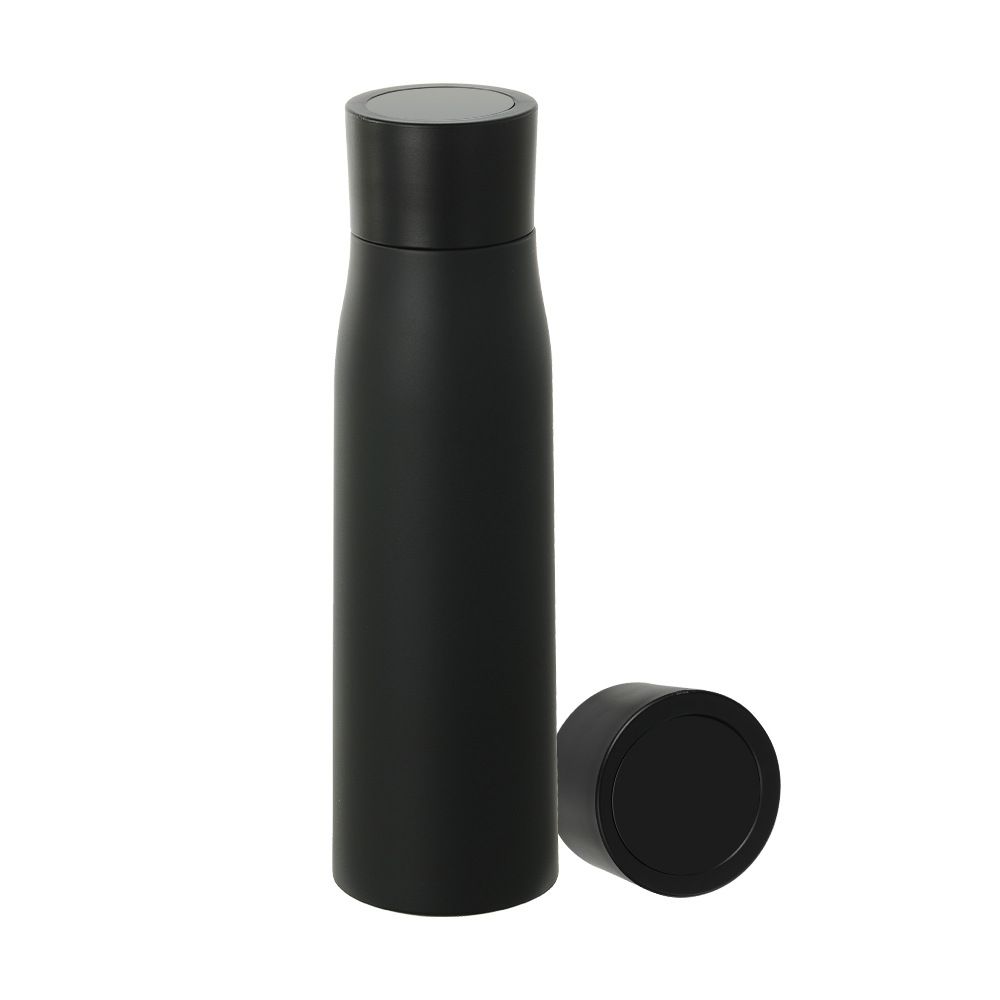 Close-up of smart bottle lid with built-in temperature sensor and UVC LED sterilizer