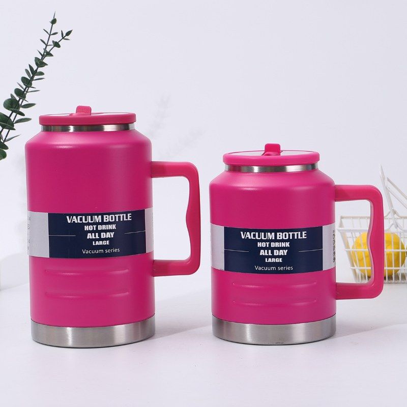 Rose red insulated water jug with handle