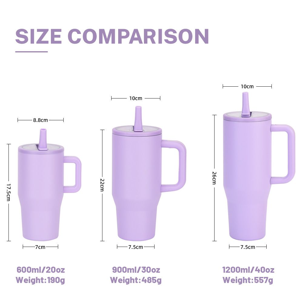 20oz 30oz 40oz tapered travel tumbler size comparison
