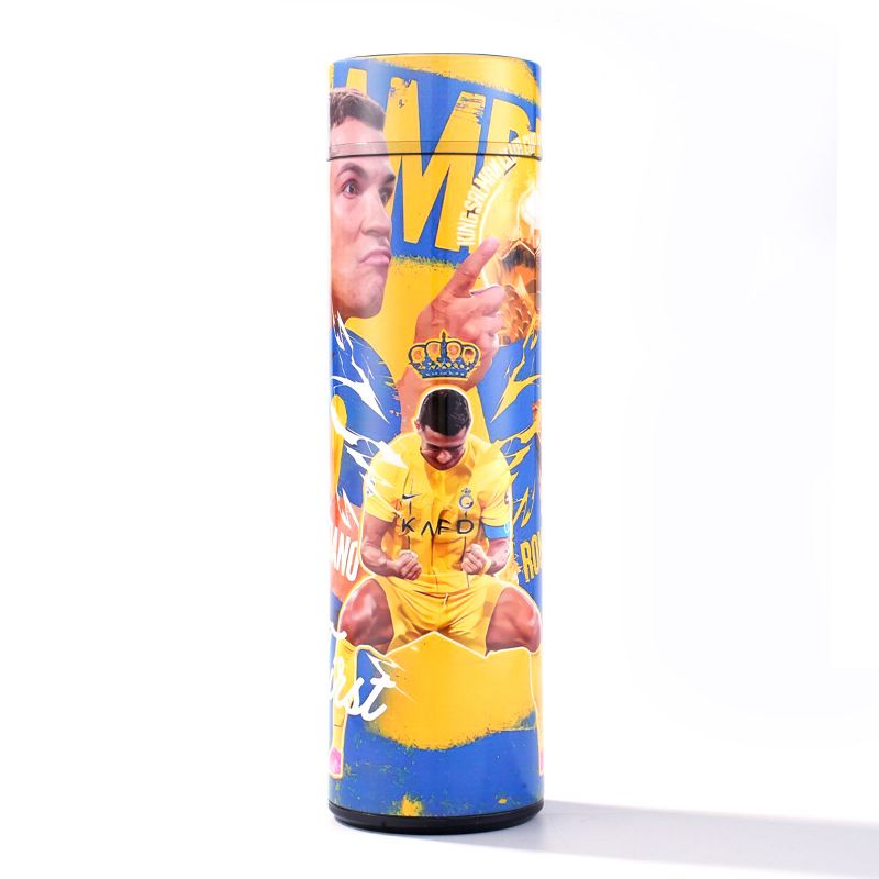 Sublimation football championship themed insulated tumbler with full wrap sports player artwork