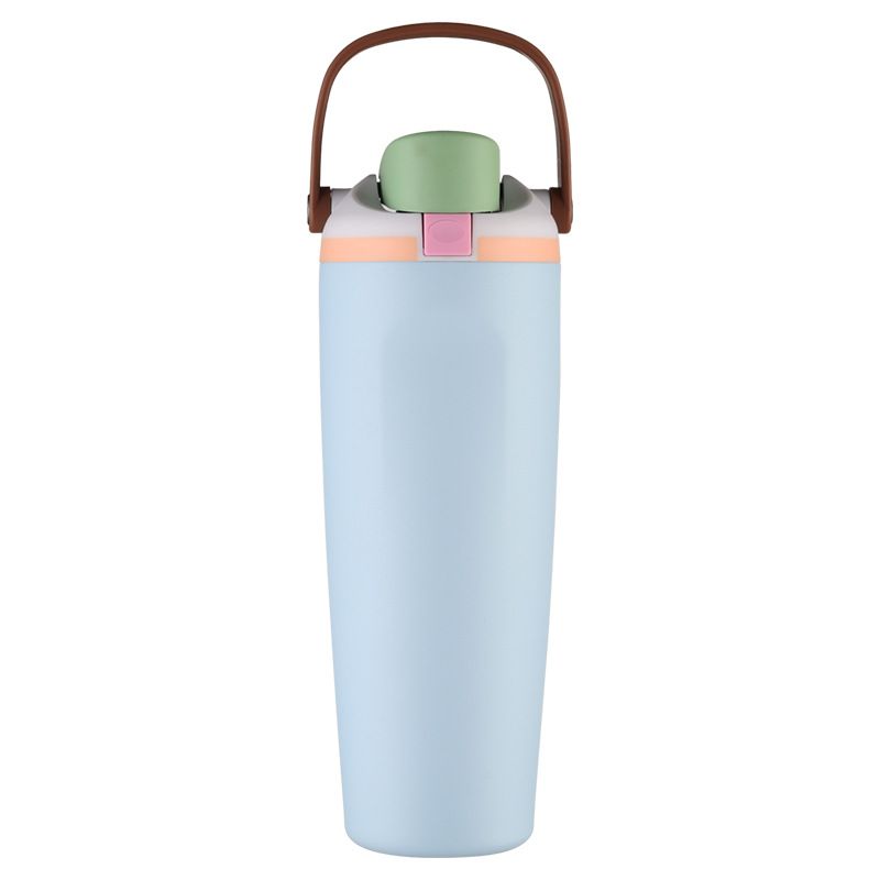 Blue insulated sports bottle – handle lid, bulk insulated bottle