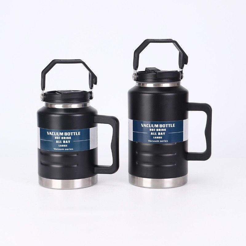 Stainless Steel Hiking Water Jug with Push-Button Spout and Carry Loop – 51oz 68oz