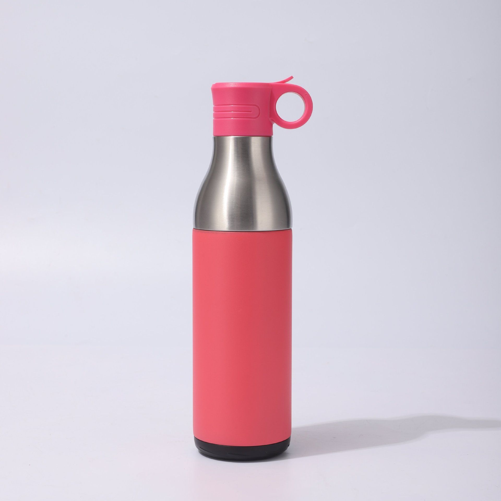 2-in-1 insulated water bottle with spout lid and carry ring (red)