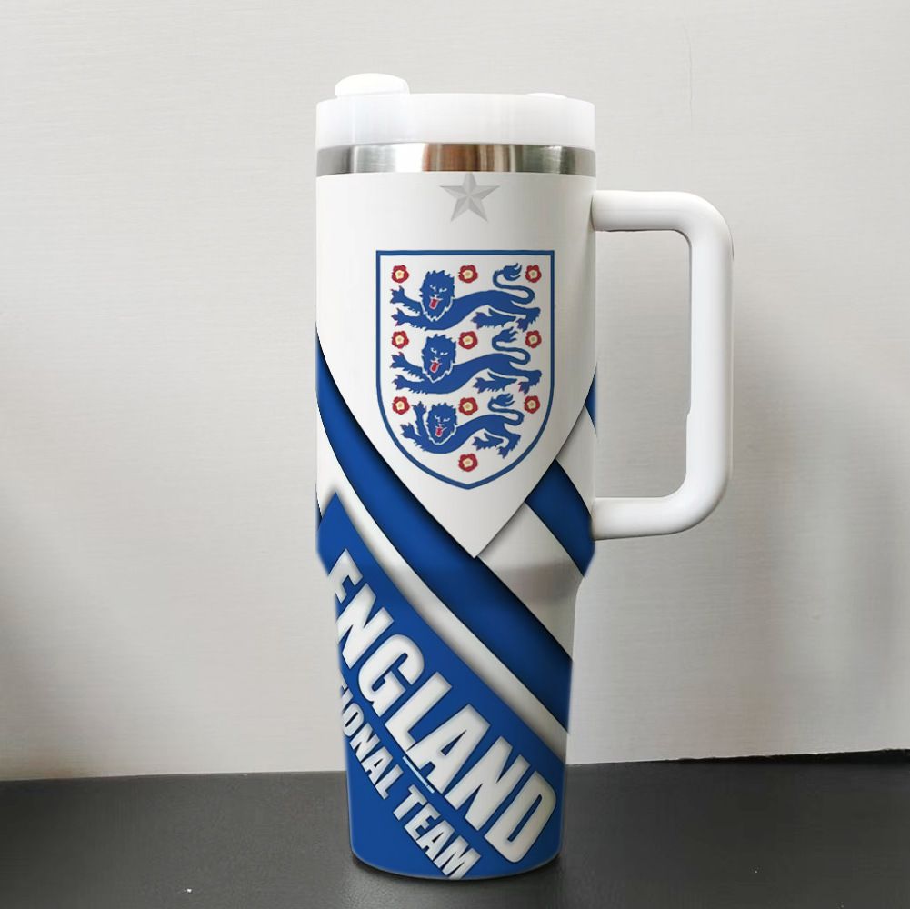 custom football team color inspired 40oz stainless steel tumbler with handle