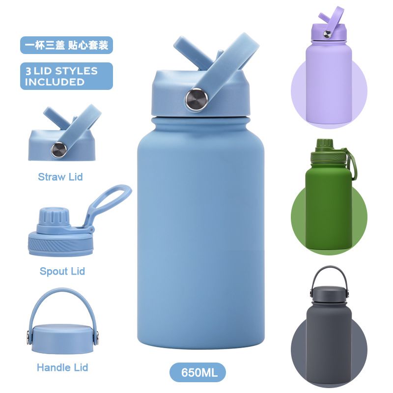 Close-up of stainless steel insulated bottle body showing durable and polished finish