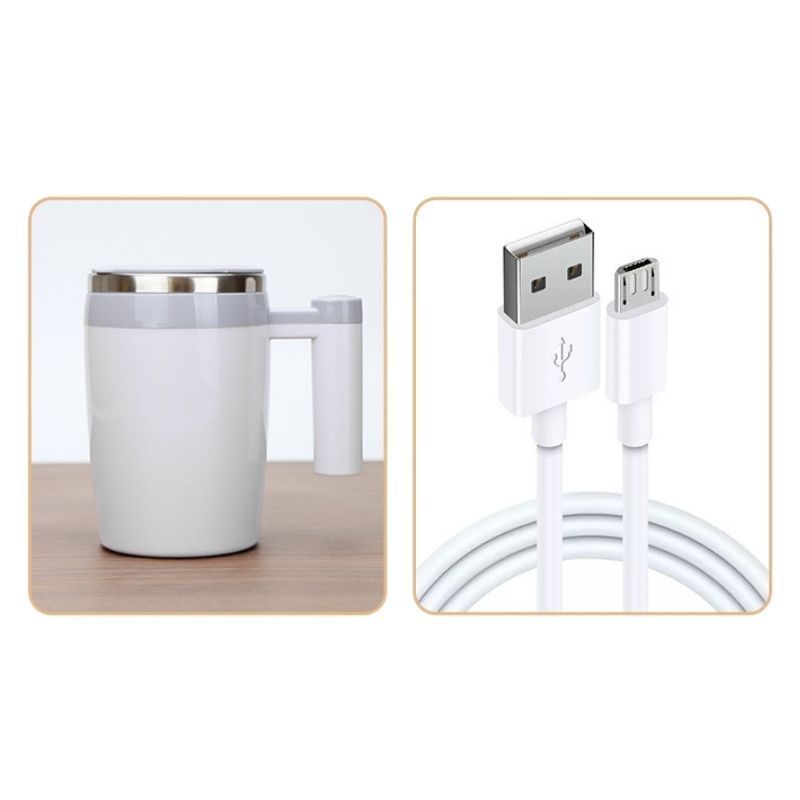 Rechargeable 12oz electric mixing cup with USB charging cable