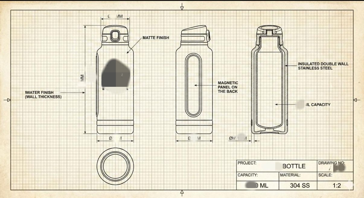 Example component data table with images, dimensions, quantities, materials, and unit weight