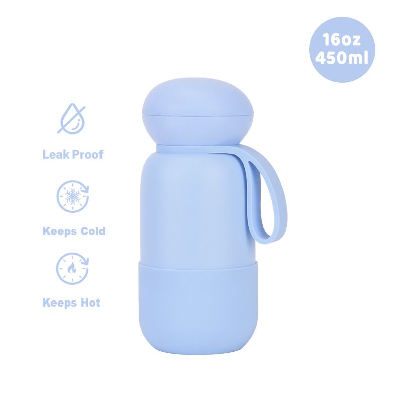 Dome Lid Stainless Steel Insulated Water Bottle with Loop Handle