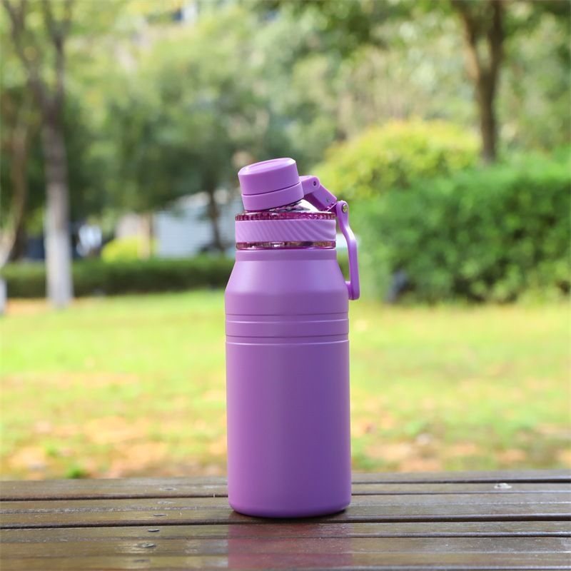 purple stainless steel thermal bottle