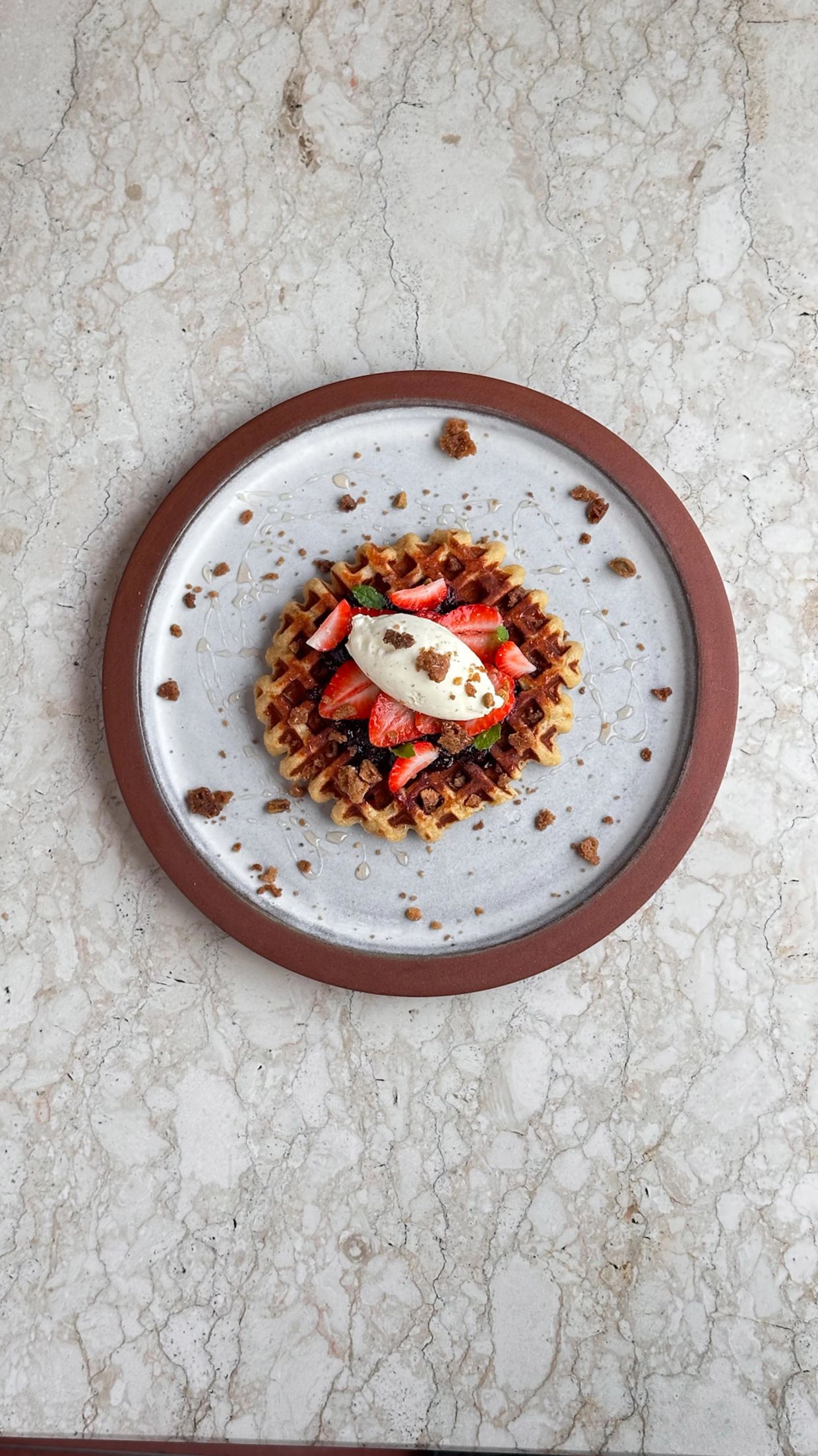 sunday kitchen food shot showing wafle dish