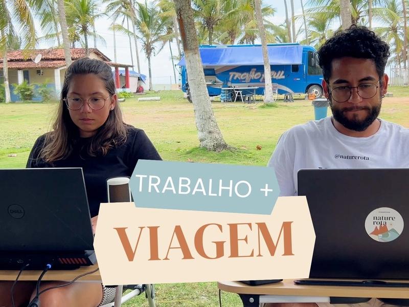 Renan e Millena trabalhando