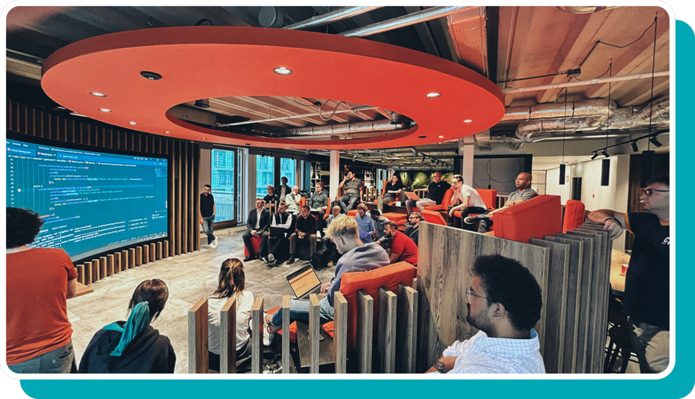 Camunda community members at a meetup event