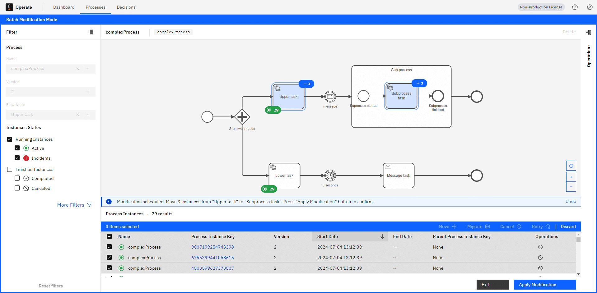 Operate — Batch modification and analysis screenshot